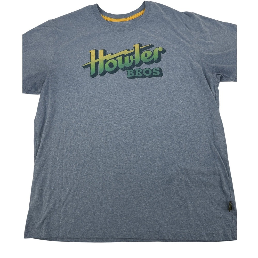 Howler Bros T-Shirt Mens Large Blue Heather Cotton Blend Logo Tee Gorpcore 8318